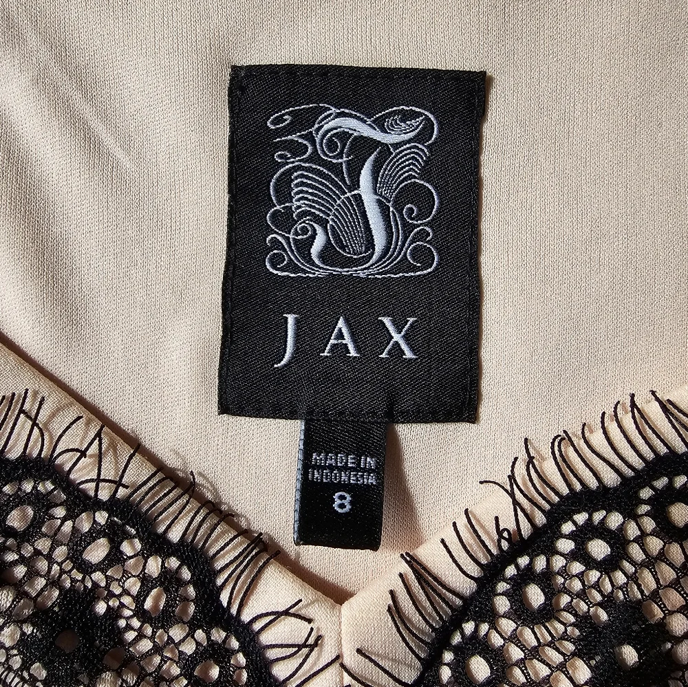 Jax Blush Pink Black Lace Cocktail Dress Size 8 - Picture 5 of 8